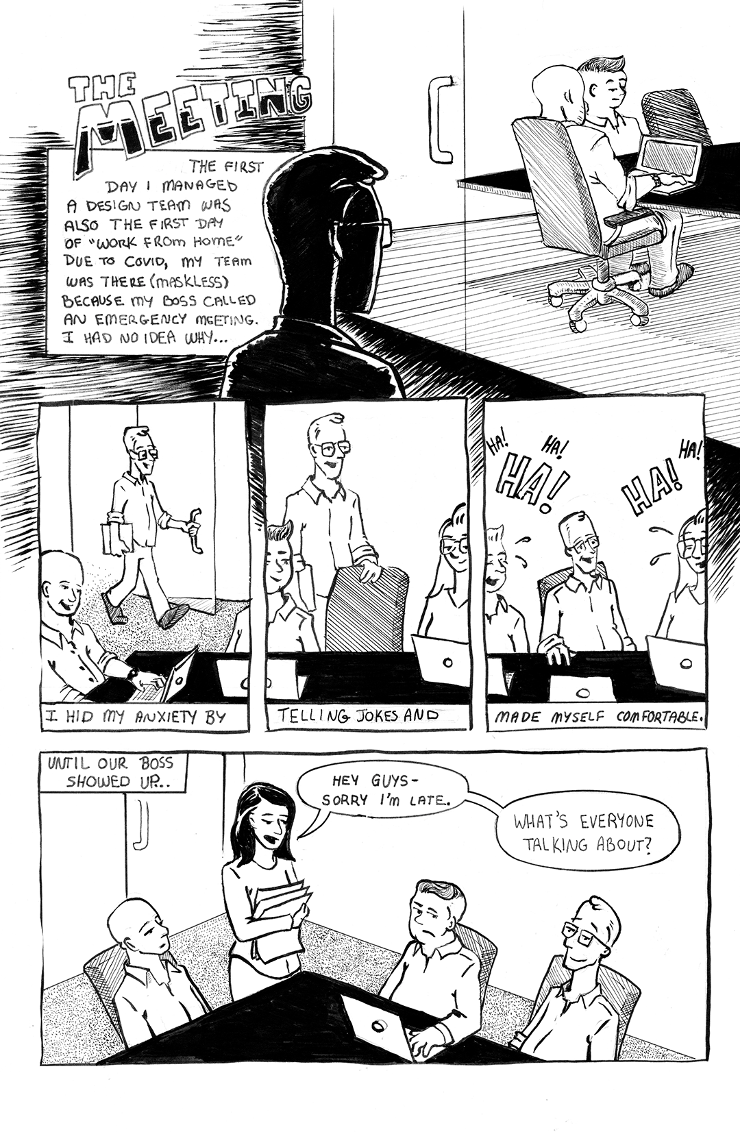 The Meeting — comic page 1 by Paul Williams