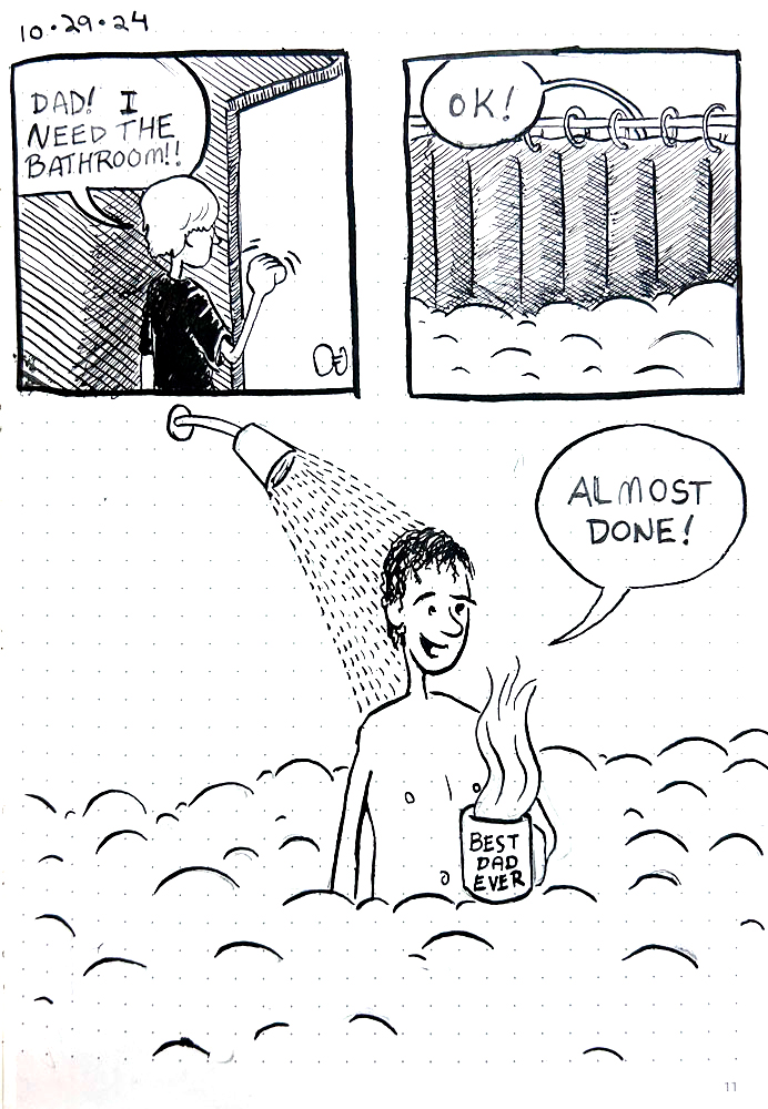 Shower Power — comic page 1 by Paul Williams, Sketchy AF