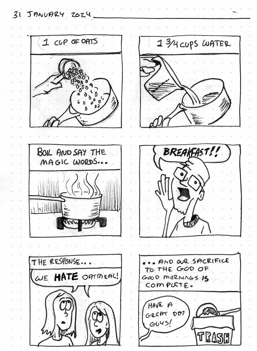 The Oatmeal (no not that one) — comic page 1 by Paul Williams