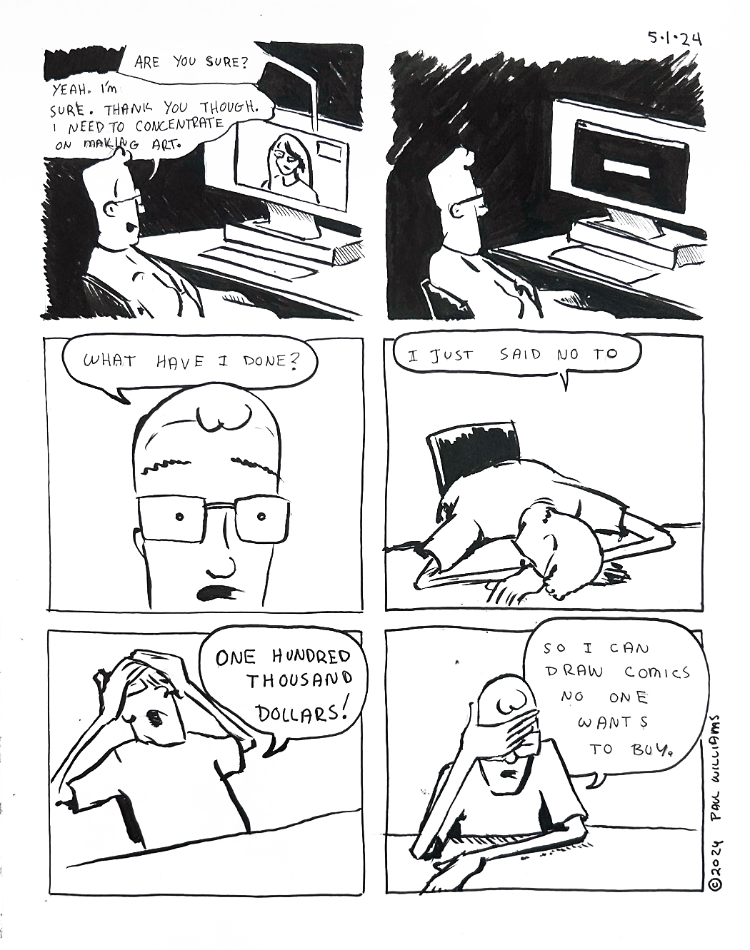 Choices — comic page 1 by Paul Williams, Sketchy AF