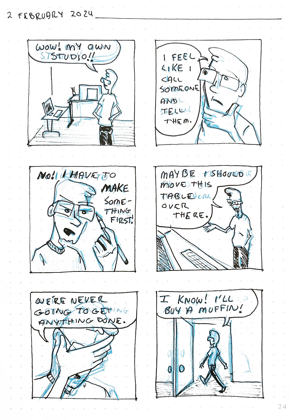 Studio — comic page 1 by Paul Williams, Sketchy AF